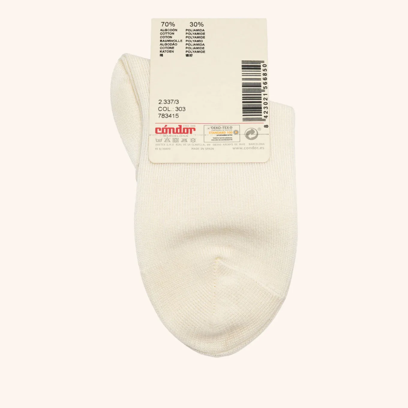 x Cóndor cotton ankle sock with openwork cava