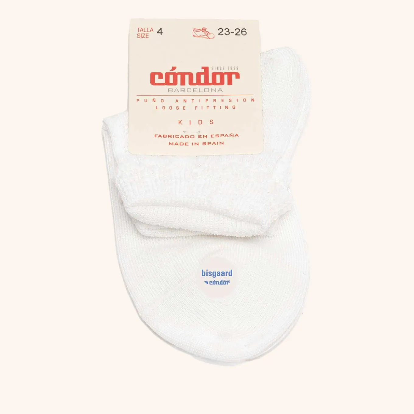 x Cóndor cotton ankle sock with openwork blanco