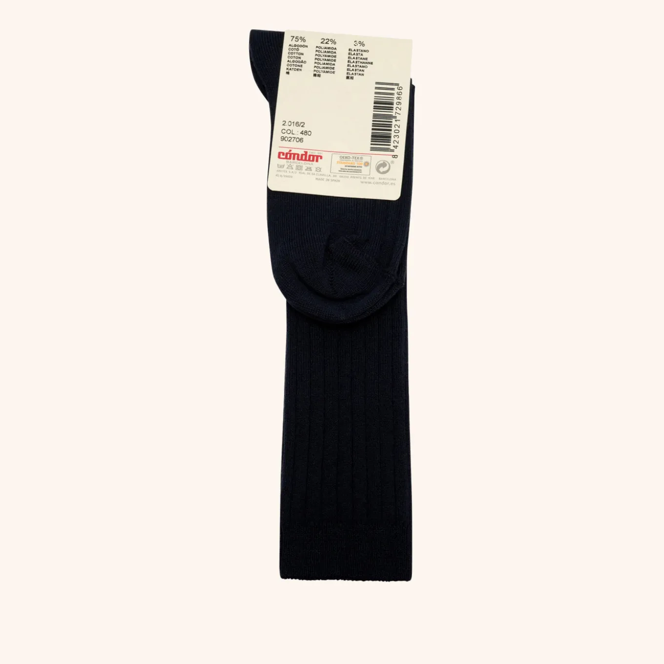 x Cóndor cotton rib knee high socks navy