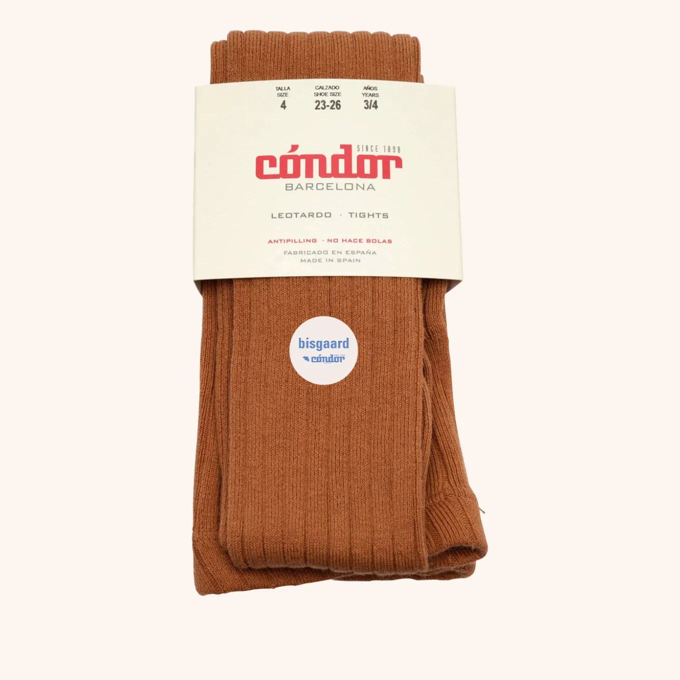 x Cóndor cotton rib tights canela