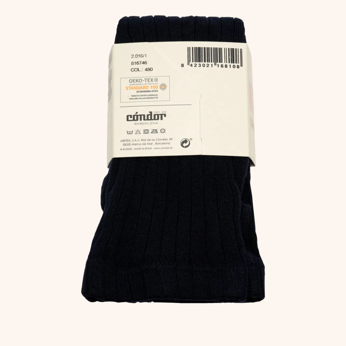x Cóndor cotton rib tights navy