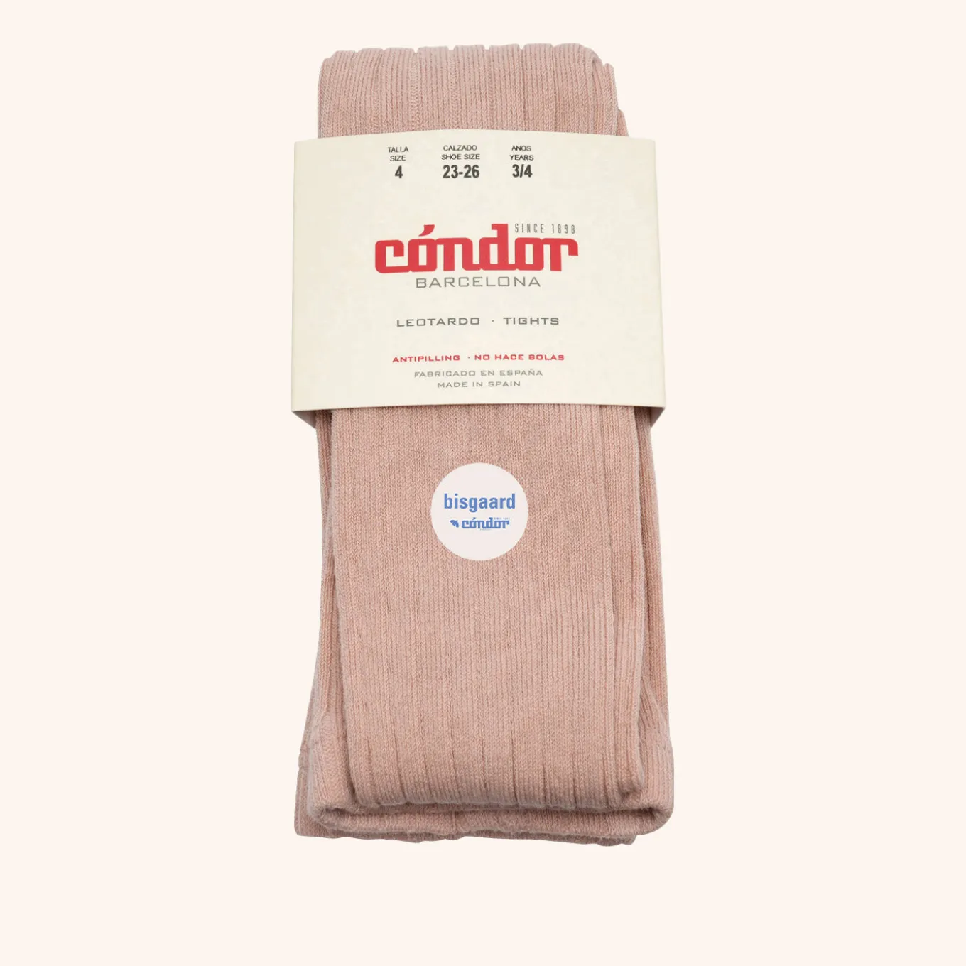 x Cóndor cotton rib tights rosa