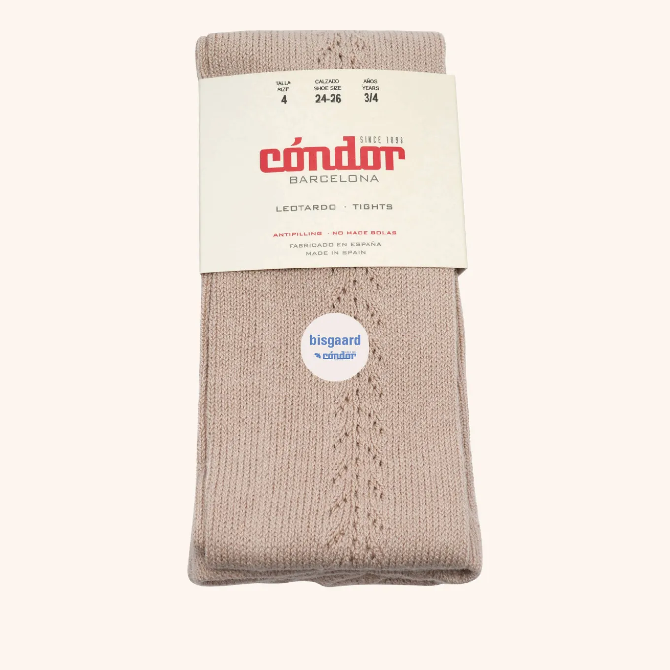 x Cóndor cotton tights with side openwork piedra